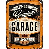 Nostalgic-Art Retro Tin Sign – Harley-Davidson Garage – Gift idea for motorcycle fans, Metal Plaque, Vintage design for wall decoration, 15 x 20 cm