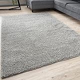 THE RUGS Living Room Rug - Shaggy Soft And Elegant Carpets For The Bedrooms And Kitchen, Easy To Clean, Many Different Sizes (80x150 cm, Grey)