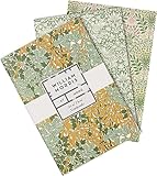 William Morris At Home A5 Notebooks, 3 Green Notepads, 80 Lined Pages, FSC Certified Paper, Travel Size, Gift For Writers, Work, Office or School, Stationery, Office Supply