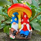 Garden Gnomes, Mushroom Garden Gnomes Outdoor, Gnome, Gnomes Garden Ornaments, Mushroom Gnome Statue - Resin, Perfect for Garden & Home Decor
