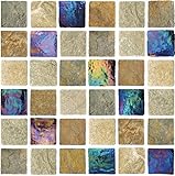 LPS Pack of 10 stone travertine iridescent effect blue brown purple Mosaic tile transfers stickers bathroom kitchen stick on wall tile peel and stick size