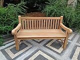Emporium Furniture Garden Bench Outdoor Wooden Garden Furniture 4 seater Extra Large Salisbury Bench 100% Solid Teak Wood Benches for Parks, Balcony & Garden (3 Seater (150Wx73Dx 92Hcm))