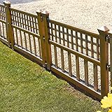 Parkland® Plastic Fence Panels Garden Lawn Edging Plant Border Landscape (Pack of 4, Bronze)