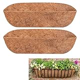 2PCS Trough Coco Replacement Liners,24/30/36/48 Inch Wall-mounted Coco Liner Trough,Coco Liner for Window Box & Hanging Trough Planters (24 Inch-2PCS)