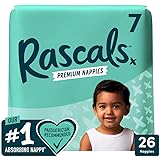 Rascal & Friends Premium Nappies, Size 7-26 Pack | 12-Hour Leak Protection, Dermatologically Tested