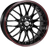 Calibre Y565J-LYBA0138+_12139 Motion Alloy Wheel for Renault Clio 2012 Onwards, 6.5 x 15-inch, Black/Red Pinstripe