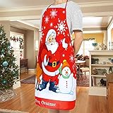 LONTG Christmas Aprons for Men Women Adult Christmas Santa Claus Apron Cartoon Kitchen Aprons for Xmas Party Chef Cooking Restaurant Baking BBQ Home Kitchen Cooking Christmas Dinner Party Supplies