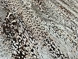 Metallic Snake Skin Print Python Leopard Animal Fabric Linen Look Cotton Blend Curtain Decor Dress - 140cm Wide - Silver (1 Metre)