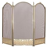 Inglenook Fireside 3 Panel FIRE SCREEN/FIREPLACE SPARK GUARD Brass 25" (Fire08)