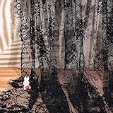 GORGECRAFT 300x150cm Black Chantilly Lace Fabric French Eyelash Lace Vintage Embroidered Flower Scalloped Edge Lace Trim Ribbon Soft Diy Decorative Clothing Sewing Applique for Wedding Dress Sewing