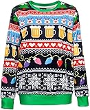 HAPNBCELE Unisex's Ugly Christmas Jumper Sweater Printed Pullover,3D Funny Digital Print Sweatshirt Suit for Men Woman,Beer-S