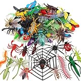 DOITEM 62 PCS Realistic Insects Toys Set, Plastic Bugs and Insect Figures, Bugs Toys Big for Children Education, Halloween and Birthday Party Favors