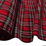 EU Fabrics Viscose Tartan Plaid Fabric | Check Patterned Material for Dressmaking and Clothing | Upholstery Sewing Fabric by The Metre (Red, 1 Metre x 150cm)