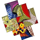 Boao African Fabric Fat Quarters Ankara Wax Print, Cotton Quilting Fabric for Sewing Face Protectors, Crafting Projects, 6 Pieces 19.5 x 15.7 Inch/ 50 x 40 cm