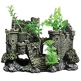 SLOCME Aquarium Medieval Resin Castle Decorations - Fish Tank Landscape Ornament Decoration Accessories,Castle Shelter for Aquarium Reptile Betta Fish