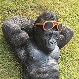 XGATML Honbeanify Chilling Gorilla Monkey Garden Ornament Resin Statue Outdoor Ape Sculpture