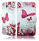 NWNK13 Samsung Galaxy S3 Mini / i8190 Phone Case Flower Print Book Pu Leather Flip Case Wallet Magnetic Compatible Phone Cover for Samsung Galaxy S3 Mini