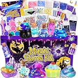 Highttoy Magic Slime Kit | DIY Slime Making Kit with 76 Pcs for Galaxy, Butter, Clear, Glow In The Dark Slime,Potion Making | Gifts for 6-12 Year Old Girls Boys Birthday Party Craft Fun