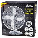 12" Oscillating Desk Fan - Cooling Air Metal Chrome 3 Speed Home Office 30w Inch Watt Summer | Wide-angled Oscillation, Powerful Airflow, Quiet Operation | Perfect for Bedroom or Office