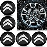 FUWUDI 4 Pcs Wheel Center Cap Sticker for Citroen C1 C2 C3 C4 C5 C6 C8 C4L DS3 56mm, Wheel Trim Sticker, Badge Emblem Decal, Hub Caps Wheel Stickers, Stickers for Hub Caps