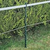 Doblit 105cm Poly Post 3FT Plastic Fencing Stake | Reinforced Mobile Electric Fence Poles | Features 40mm Tape Clips (Green, Pack of 10)
