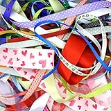 20 x 1 Metre Ribbon Off Cut Bundle, Premier Quality, Organza, Grosgrain, Double Sided Satin, Metallic Edge & Printed etc. (Mixed Colours/Styles)