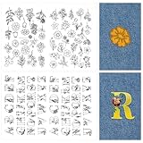 Mabor 102Pcs Water Soluble Embroidery Paper Stick Patterns Transfer Dissolvable Embroidered Paper Flower Letters Wash Away Embroidery Stabilizer for Beginners Sewing Lovers