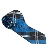 BELGLY Neck Ties for Men, Scottish Highland Tartan Neckties, Tartan kilt Check Tie, Acrylic Clan Wool Men Ties (Ramsay Blue)