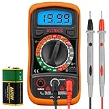 ULTRICS Digital Multimeter, Voltmeter Ammeter Ohmmeter Circuit Checker with Backlight LCD Test Leads, Portable Multi Tester Measures OHM AC DC Voltage Current Resistance Continuity Diodes Transistor