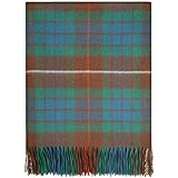 Scottish Lambswool Tartan Blanket Throw, Traditional Check Pattern, Made in Scotland (Fraser Hunting Ancient)