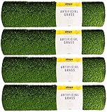 simpa Non Fade Artificial Grass Pile Roll - 4m x 1m / 13ft x 3.3ft - 15mm Pile Height - Set of 4 Rolls