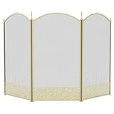 Fire Vida Ingleton Fire Screen/Spark Fire Guard, Metal, Brass
