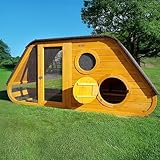 Cocoon Noah’s Ark Chicken Coop – Curved Wooden Hen House with Night Shutter & Removable Rubber Floor – Ideal for Up to 4 Medium Birds or 6 Bantams