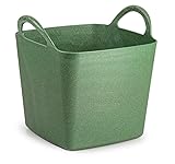 Muddy Hands Eco Friendly Square Flexi Tub Versatile Multi Purpose Flexible Rubber Storage Container Bucket (Made from 100% Recycled Plastic + Aluminium) (Dark Green, 9 Litre)