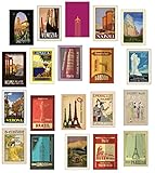 Retro/Vintage Travel Postcards - Set of 20 Different Designs