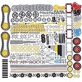 Habow 852pcs Technic-Parts Gears-Axle-Pin-Connector Compatible with Lego-Technic, Shock-Absorber Wheels Chain Link Frame Joints Differential Engine Kit. MOC Pieces for Toy Building Sets