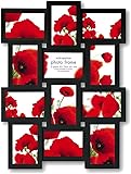 Trendi® Large Multi Aperture Picture Photo Frame Holds 12 x 6x4 Inch Photo Frames, Collage Picture Wall-Mounted frame (Black)