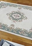 Rugstore shop ltd Royal Aubusson Design Rug | 100% Wool, Hand Tufted in India | Super Thick, Luxurious Soft Pile | Beige Wool Rug for Living Room, Bedroom & Home Décor (120 x 180 cm)