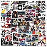 TVIVID 50pcs F1 Formula One Racing Stickers Funny Cartoon Graffiti Decal Laptop Luggage Skateboard Motorcycle Bike Helmet Sticker
