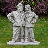 ONEFOLD Laurel and Hardy Stone Garden Statue Ornament and Garden Sculpture Hand Cast