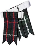 Kilt Hose Sock Flashes for Men with Heavy Buckle Adjusters, Plain & Tartan Socks Kilt Flashes/Acrylic Wool Garter Pointed (Makenzie)