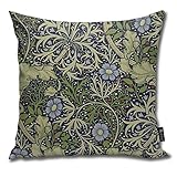Rasyko William Morris Seaweed Pattern Home Decorative Throw Pillow Case Cushion Cover for Gift Home Couch Bed Car 18X18inch