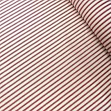 100% Cotton Poplin Fabric Rose & Hubble Ticking Stripes Fashion Dress Material - Red (Price Per Metre)