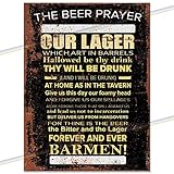 Beer Prayer Metal Bar Sign Accessories Father's Day Gift Home Pub Outdoor Funny Retro Vintage Garden Bar Wall Plaque Man Cave Memorabilia Uk 20cm x 15cm