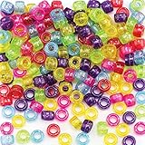 Baker Ross AR306 Glitter Pony Beads - Pack of 380, For Children's Jewellery Making, Friendship Bracelets and Arts and Crafts Projects, 5mm