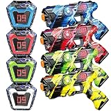 Laser Tag Guns Set of 4 with Digital LED Vests Score Display,Cool Outdoor Toys for Kids Ages 8 9 10 11 12+ Boys Girls Children Teens Adults Birthday Gifts Toys Christmas