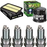Pamoto Maintenance Kit for Suzuki GSF 650 Bandit ABS 2007: Hiflo Air Filter, Hiflo Oil Filter, 4 NGK Spark Plugs