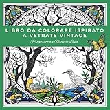 Libro da colorare ispirato a vetrate vintage