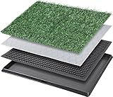 Dog Toilet Tray with Washable Pee Pad and Artificial Grass Patch for Dogs Puppy Toilet Training, Portable Indoor Dog Litter Tray (40.6x50.7cm)