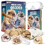 EDUMAN Break Open 10 Premium Geodes with Crystals - STEM Educational Geology Science Kit, Real Crystal Geodes Kits for Toys Gifts Kids Boys & Girls